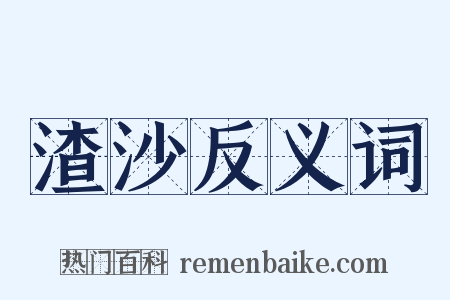 渣沙反义词是什么意思的图片